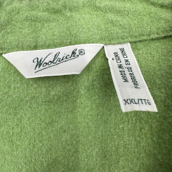 Woolrich Flannel Shirt MENS XXL Gorpcore Preppy Outdoor Nature Camping Green - Picture 5 of 8